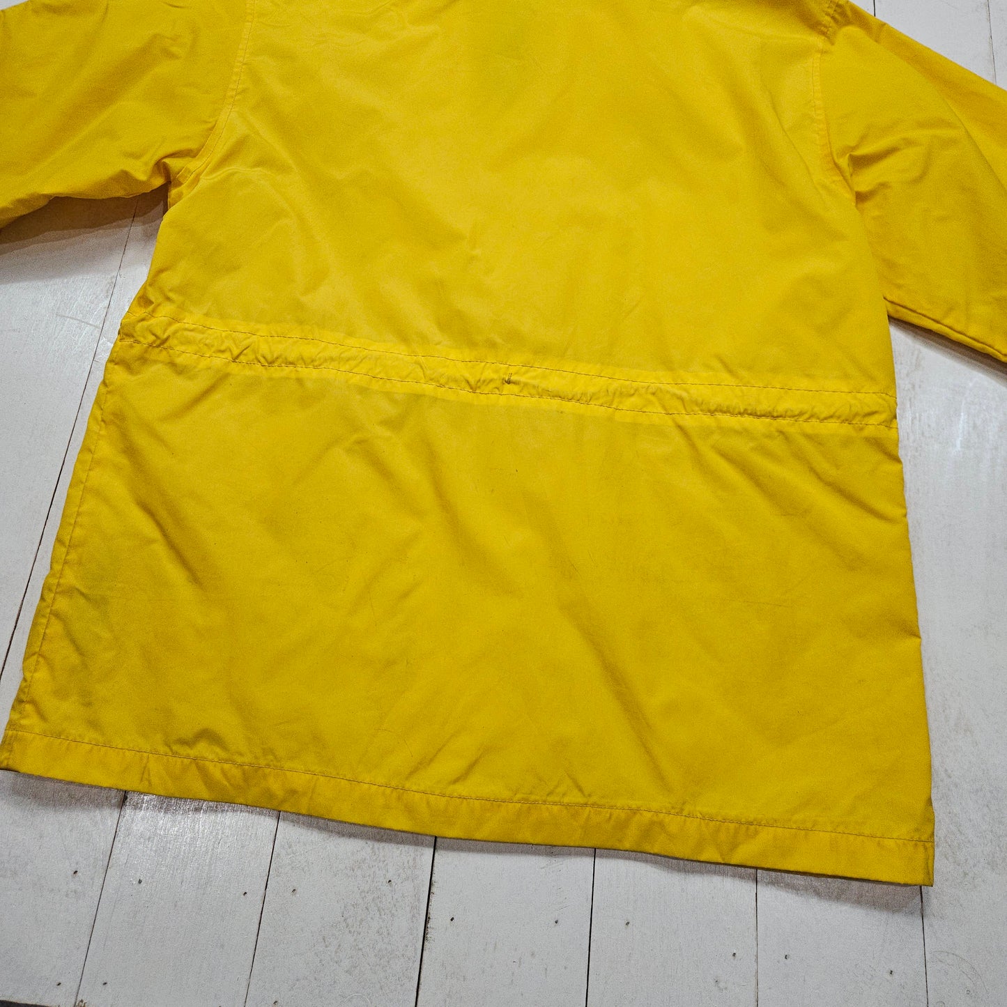 1990s Tommy Hilfiger Yellow Sleeve Spellout Windbreaker Rain Jacket Size L/XL