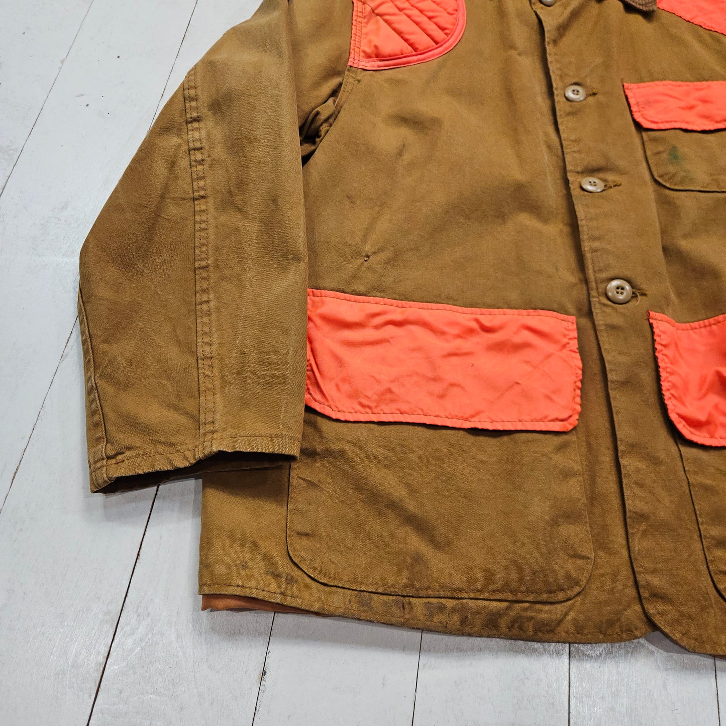 1960s/1970s SafTBack Khaki Canvas Hunting Jacket Made in USA Size L/XL