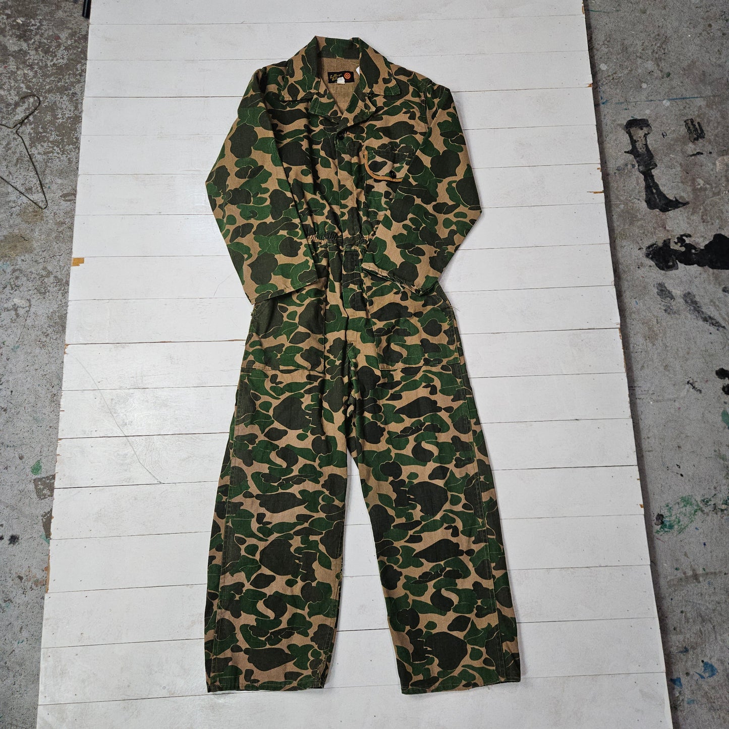 1960s/1970s Bullseye Bill Duck Camo Coveralls Made in USA Womens Size S/M