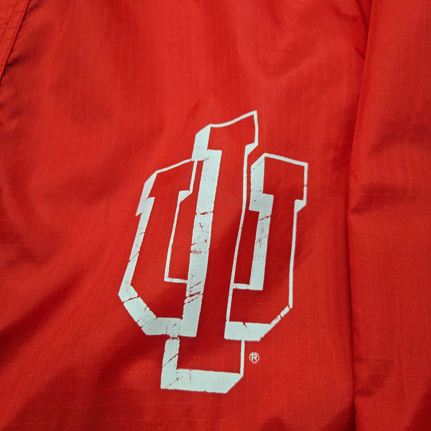1990s Red Indiana Hoosiers NCAA Pullover Windbreaker Shell Jacket Size M/L