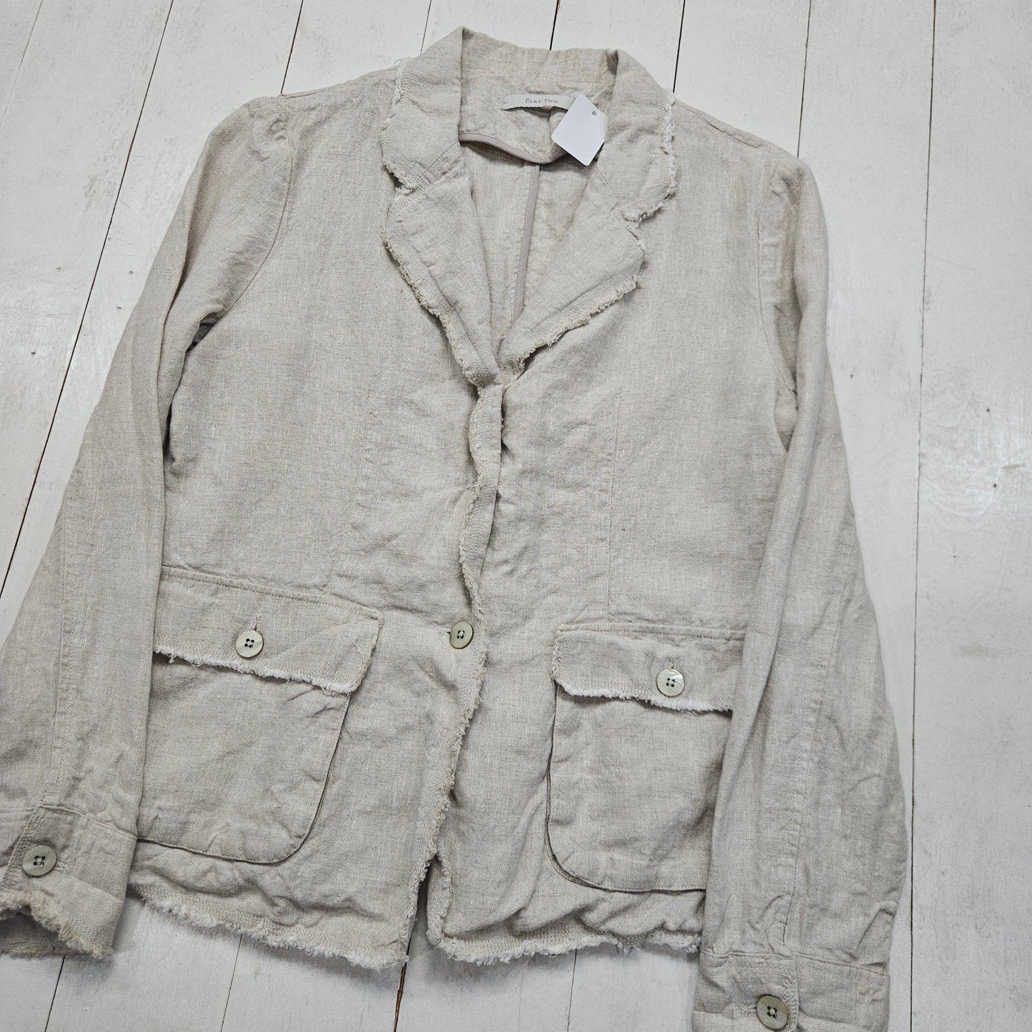 2010s Part Two Beige Linen Blazer Jacket Women's Size L