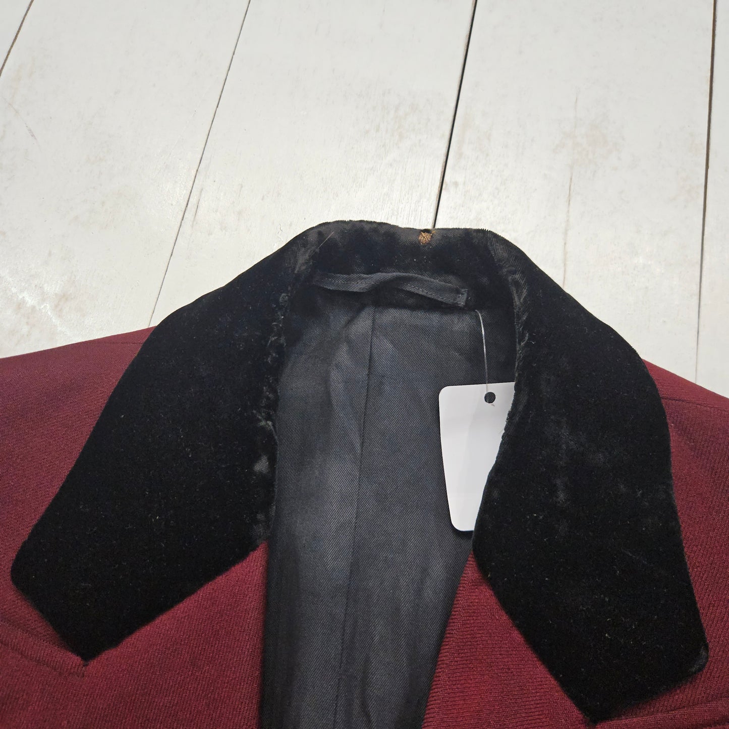 1930s-1950s Double Breasted Maroon/Black Bell Hop Jacket with Livery Buttons Womens Size XS
