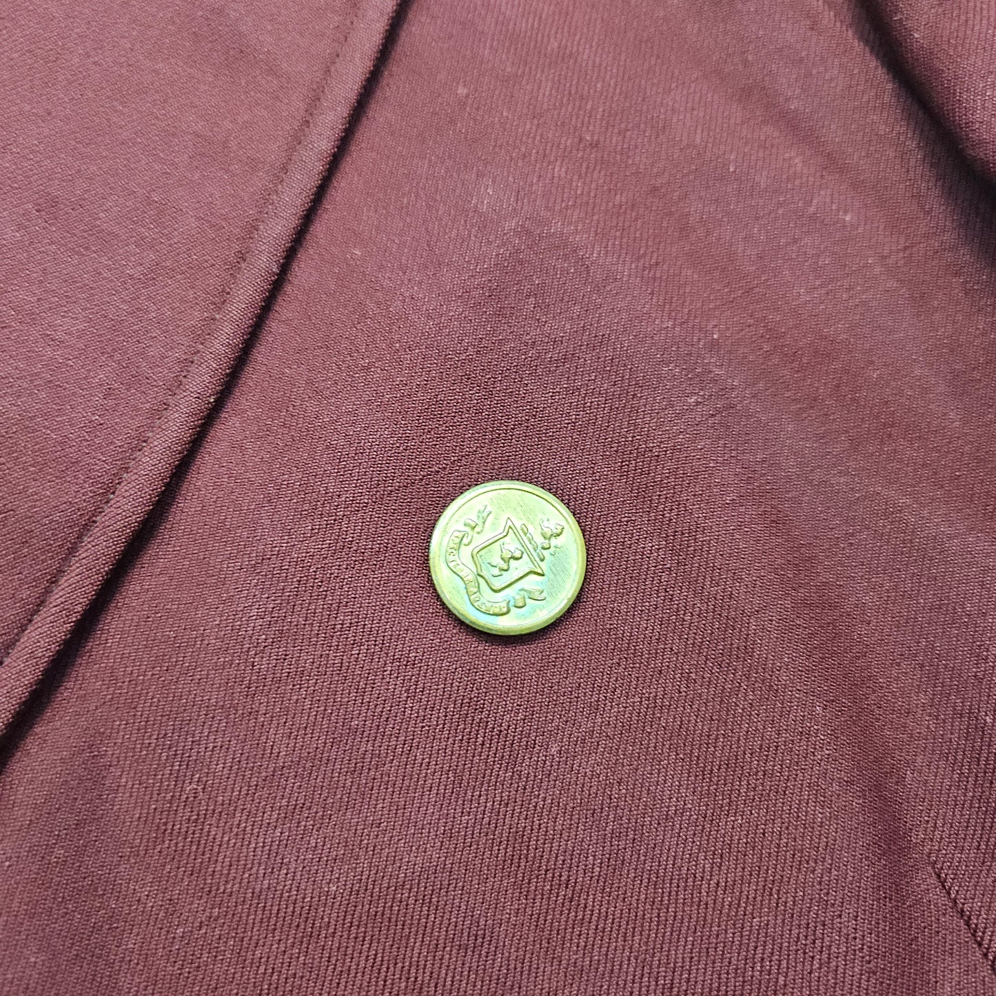 1930s-1950s Double Breasted Maroon/Black Bell Hop Jacket with Livery Buttons Womens Size XS