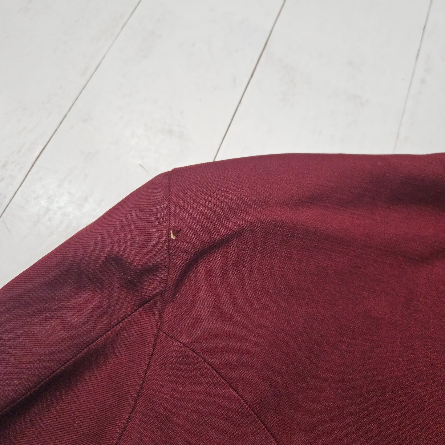 1930s-1950s Double Breasted Maroon/Black Bell Hop Jacket with Livery Buttons Womens Size XS