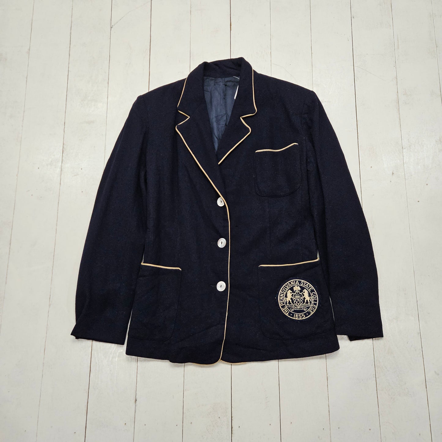 1960s Penn State Nittany Lions School Blazer Jacket Womens Size S - People's Champ Vintage -Womenswear