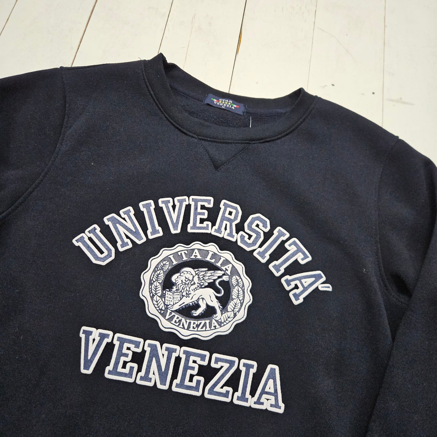 1990s Black Universita Venezia Venice University Sweatshirt Size S