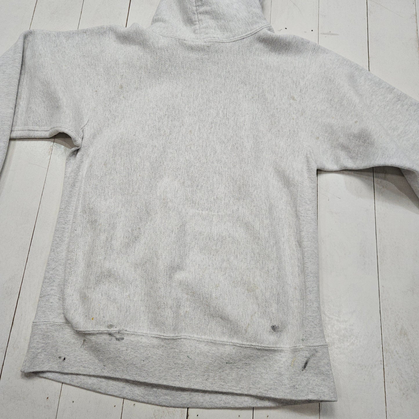 1990s Kent Feeds Grey Rerverse Weave Style Promotional Hoodie Sweatshirt Made in USA Size M