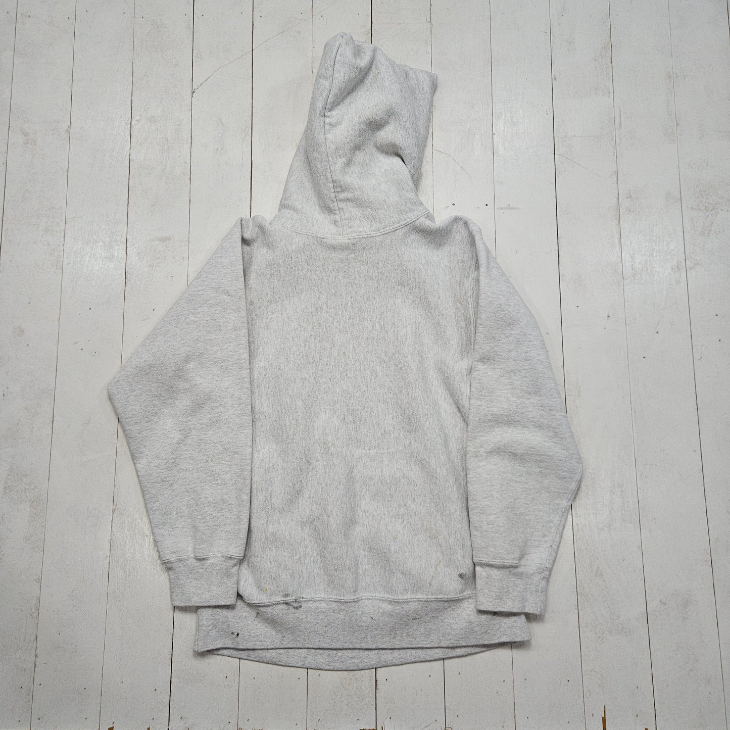1990s Kent Feeds Grey Rerverse Weave Style Promotional Hoodie Sweatshirt Made in USA Size M
