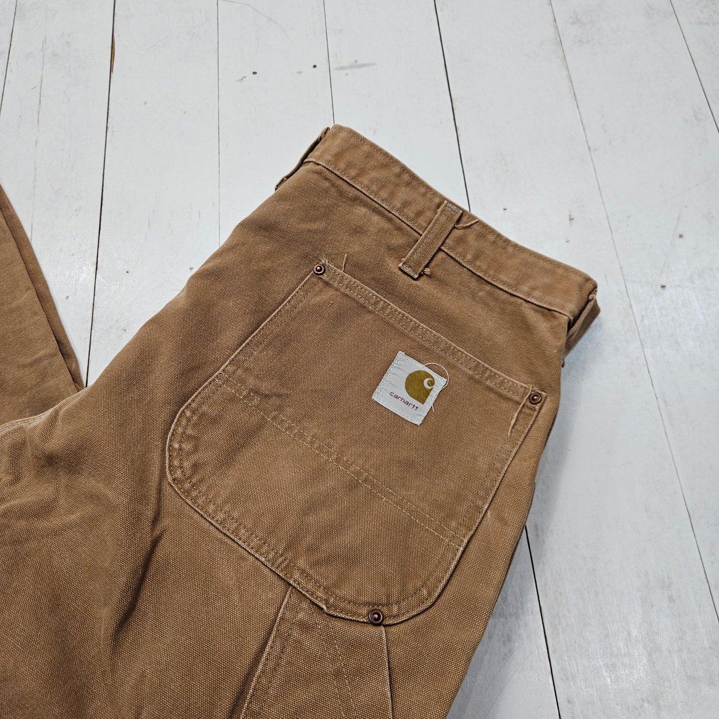 1970s Carhartt Canvas Double Knee Work Pants Made in USA Size 38x28