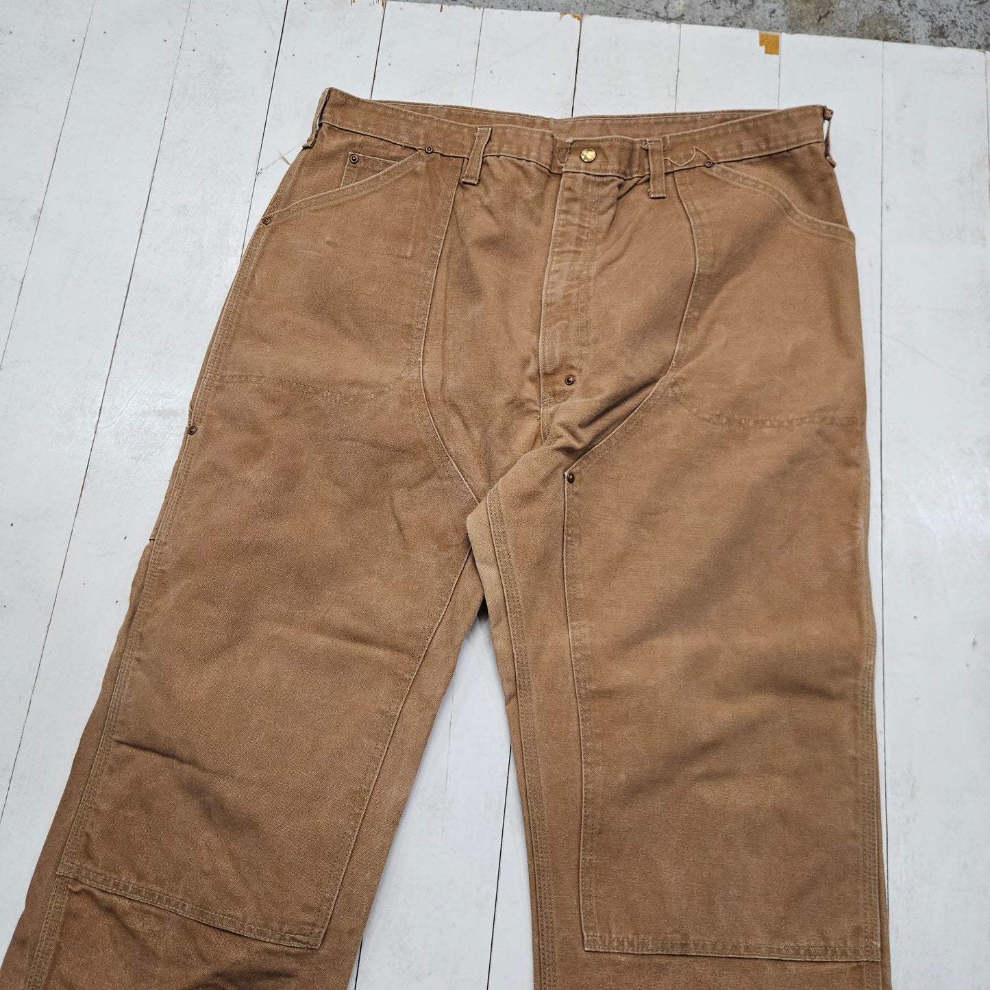 1970s Carhartt Canvas Double Knee Work Pants Made in USA Size 38x28