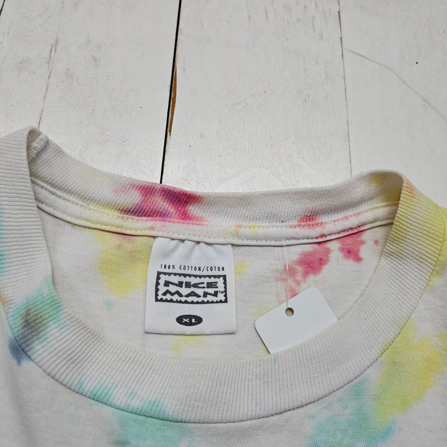 1990s 1996 Tie Dyed Neil Young with Crazy Horse Broken Arrow Tour T-Shirt Made in USA Size L/XL