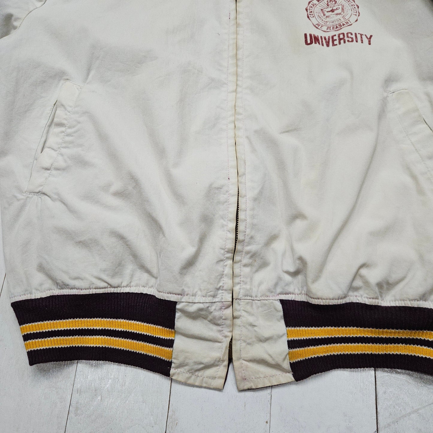 1960s/1970s Jem Reversible Central Michigan University Bomber Jacket Made in USA Size L