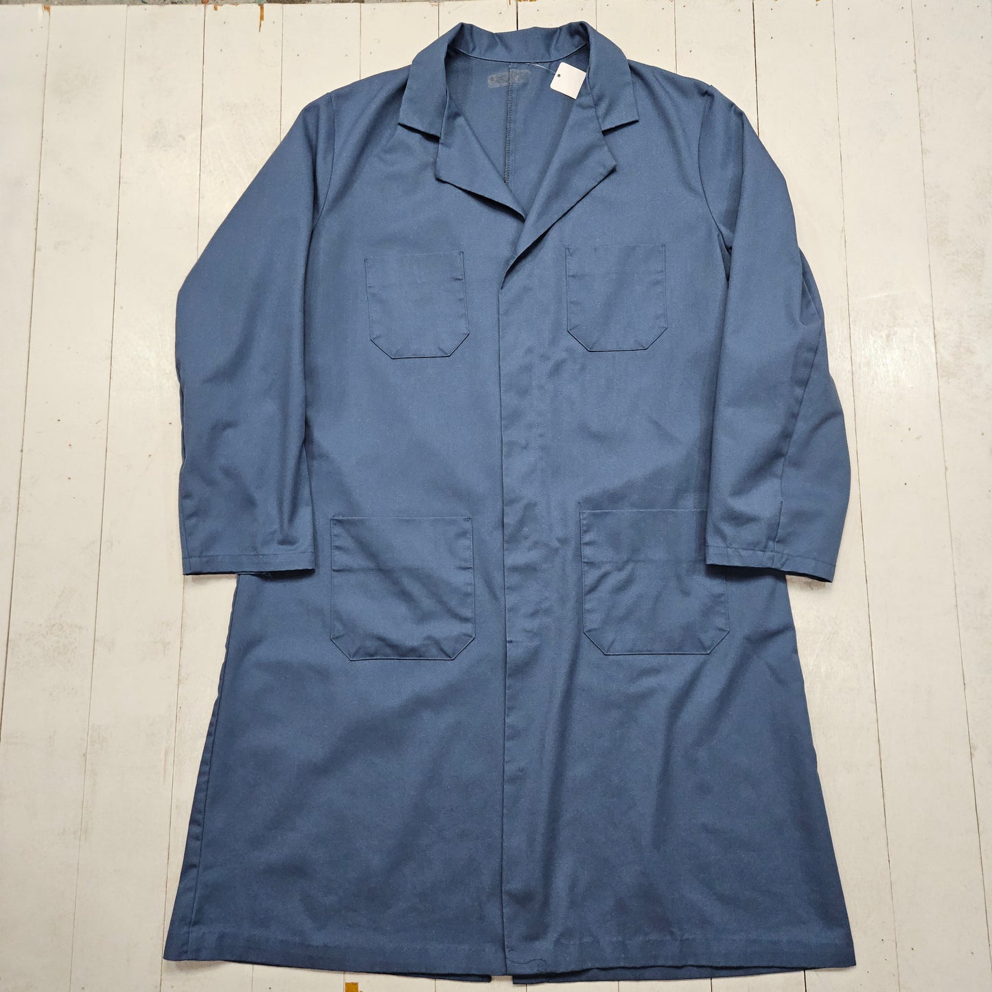 1980s/1990s Wrangler Uniforms Light Blue Shopcoat Made in USA Size L/XL