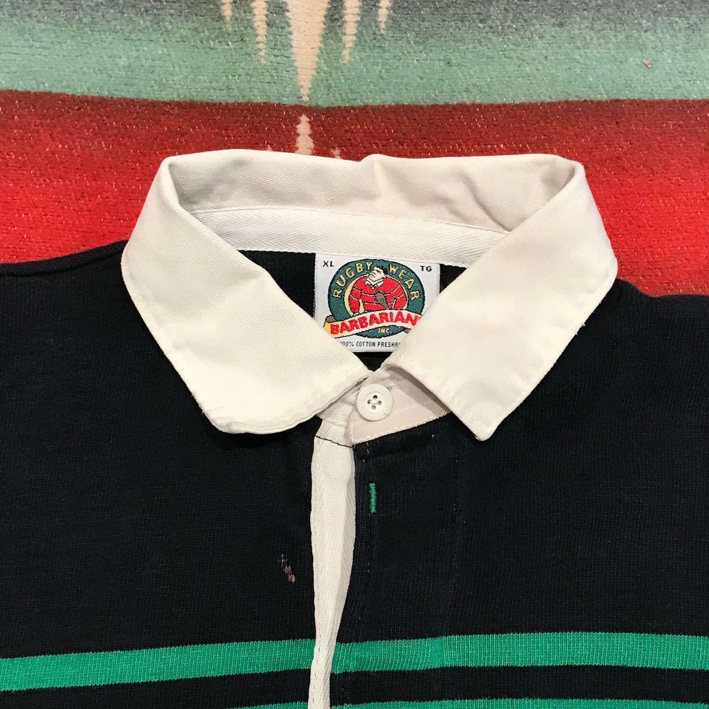 1990s/2000s Barbarian Holy Cross Shortsleeve Rugby Shirt Made in Canada Size L/XL
