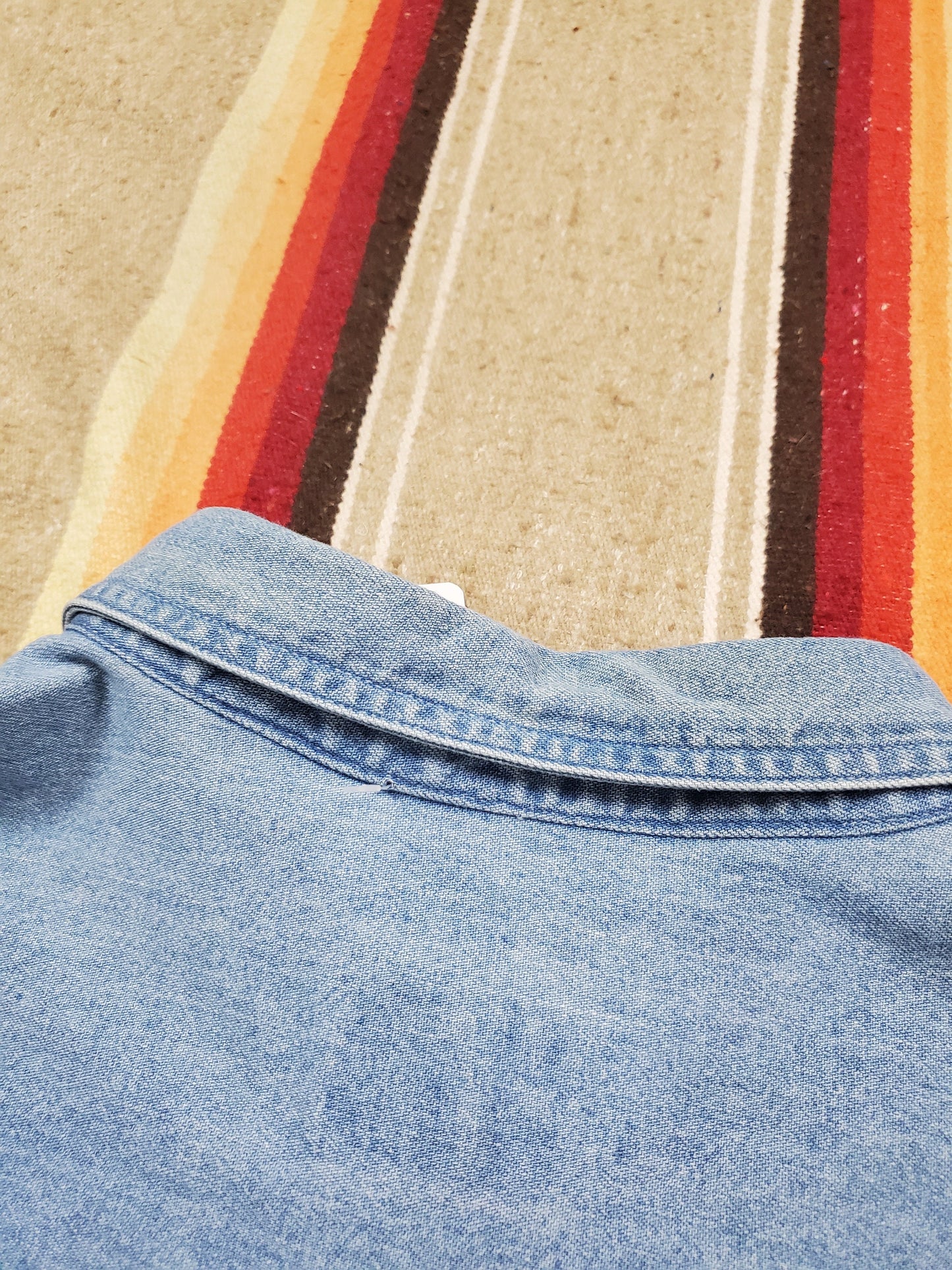1990s/200s G.H. Bass & Co Button Down Long Sleeve Denim Shirt Size XXL
