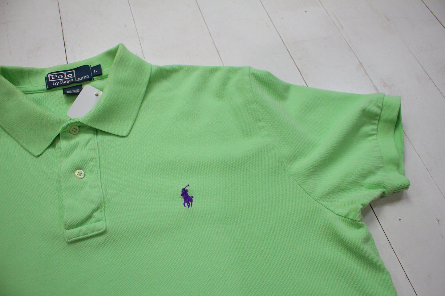 2000s Polo Ralph Lauren Light Green Polo Shirt Size L
