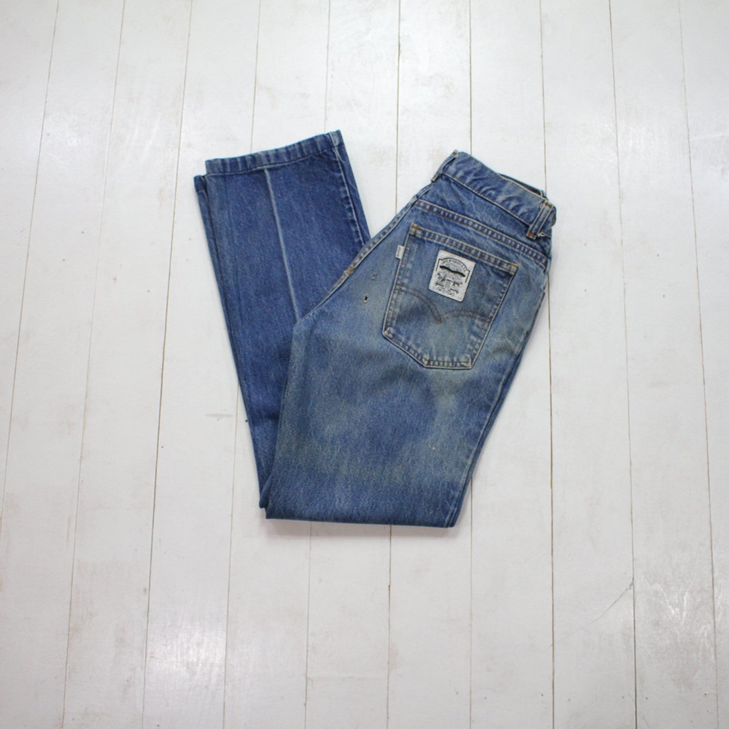 1980s Levi's White Label High Rise Blue Denim Jeans Made in USA Size 26x28.5