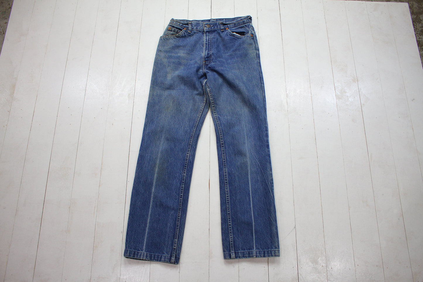 1980s Levi's White Label High Rise Blue Denim Jeans Made in USA Size 26x28.5