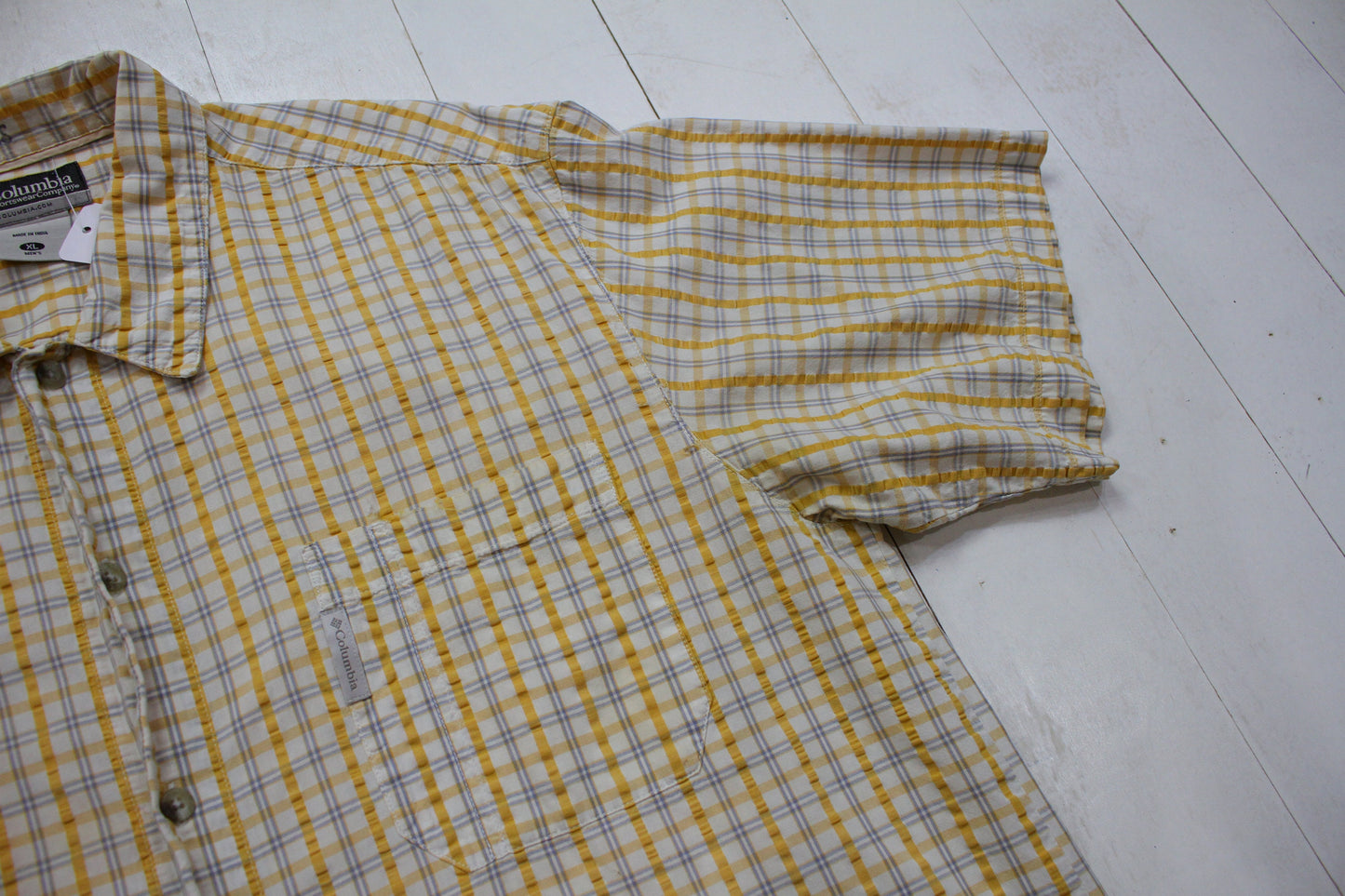 2000s Columbia Sportswear XCO Windowpane Plaid Shortsleeve Shirt Size XL
