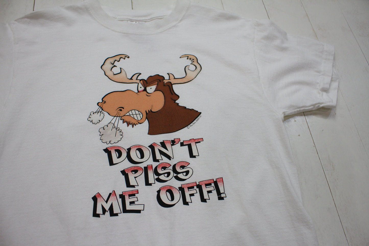 2000s 2000 Y2K Don't Piss Me Off Moose Funny Parody T-Shirt Size M