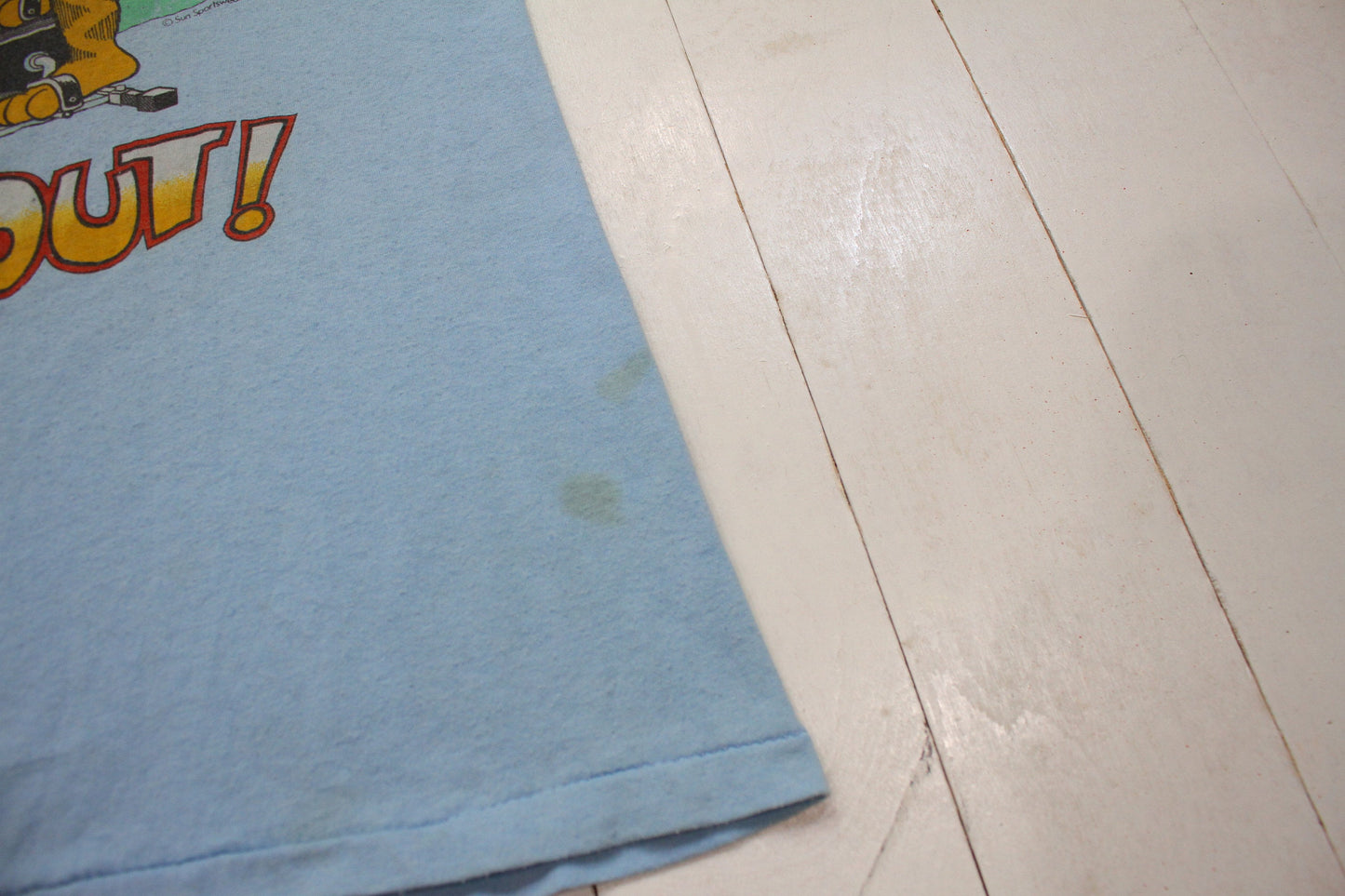 1980s/1990s Sun Sportswear Tuthill Cartoon Cat This Workin' Out Just Ain't Workin' Out! Funny T-Shirt Size M