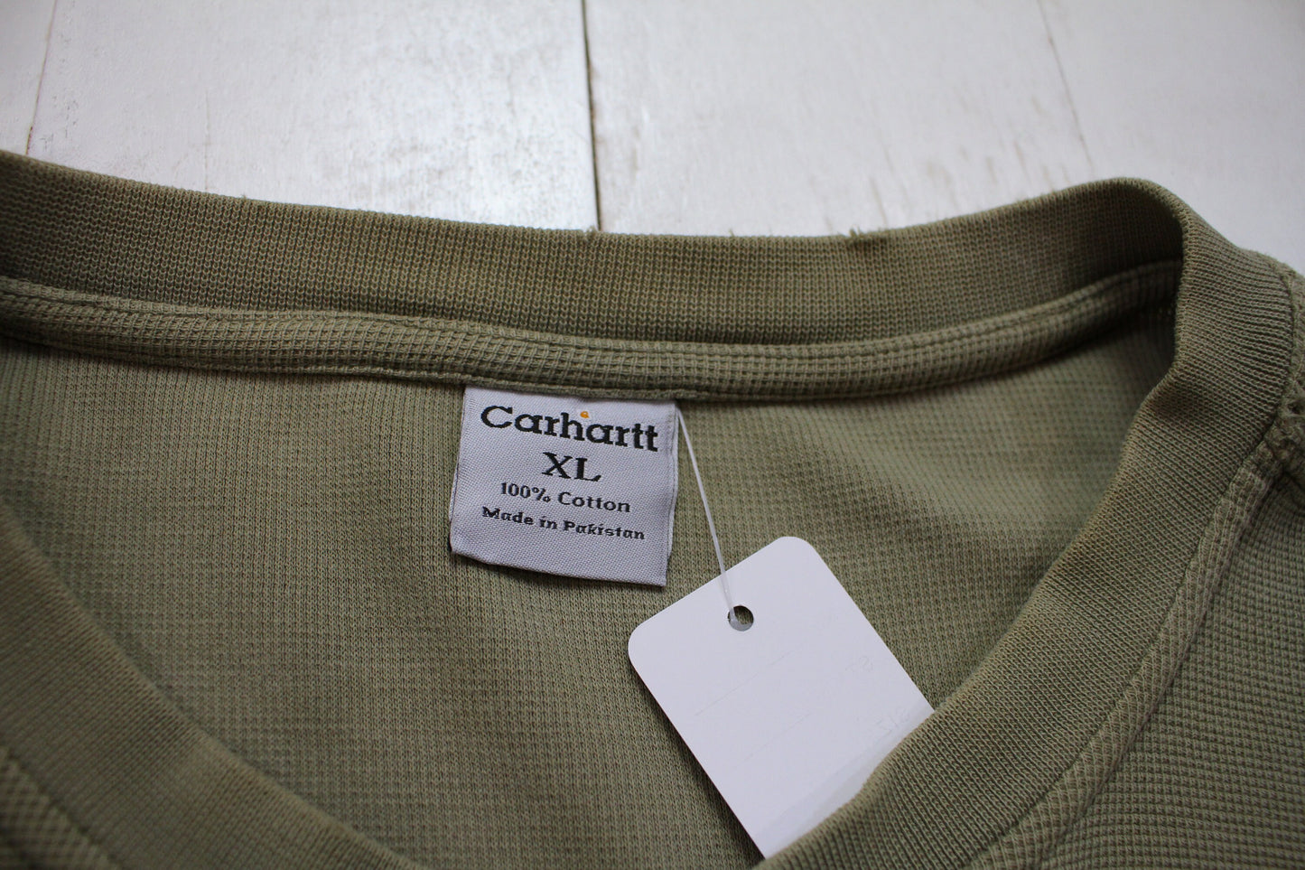 2000s Carhartt Henley Collar Thermal Long Sleeve T-Shirt Size XXL