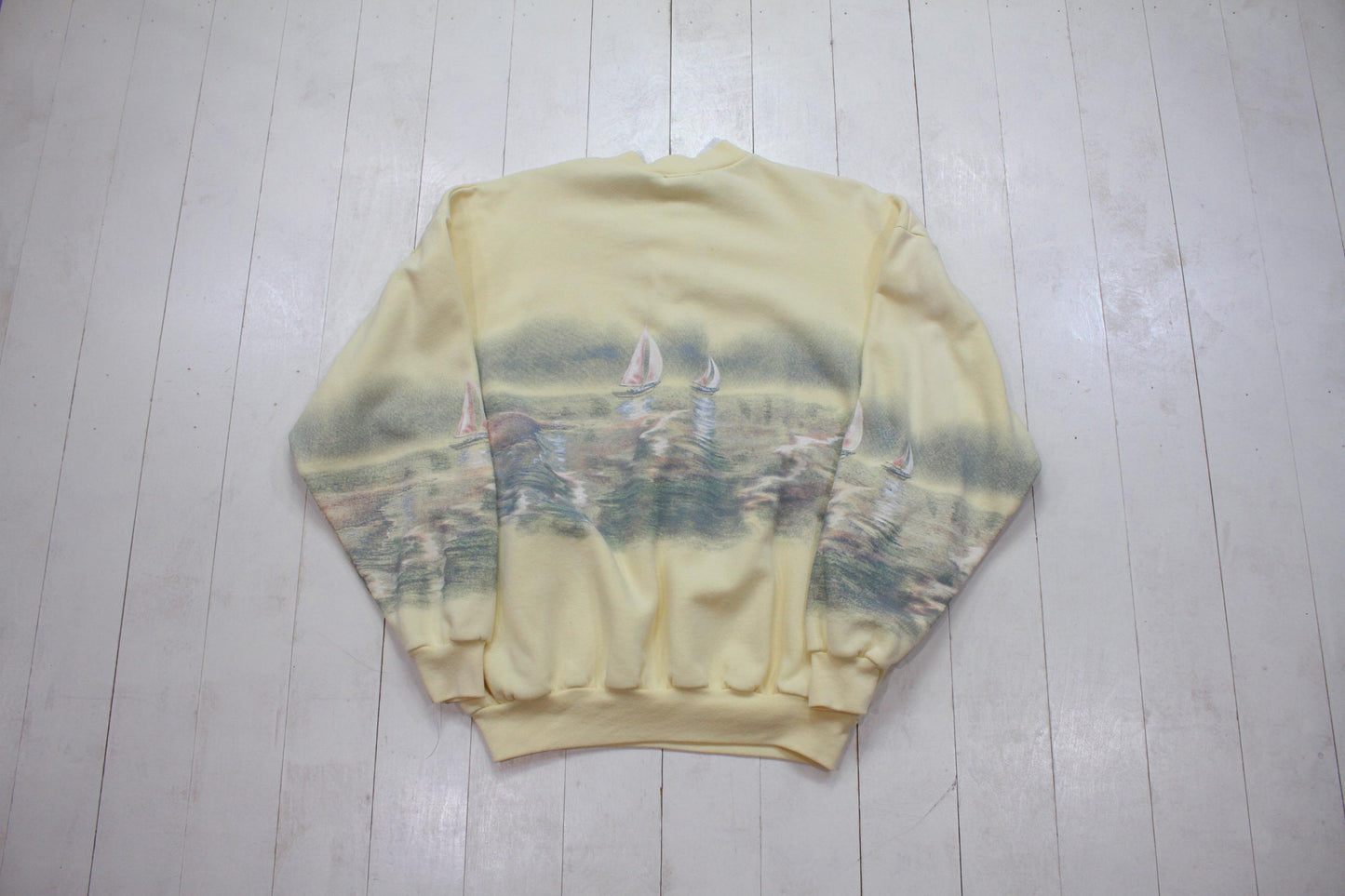 1990s Art Unlimited Beach Wraparound Henley Collar Sweatshirt Made in USA Size XL