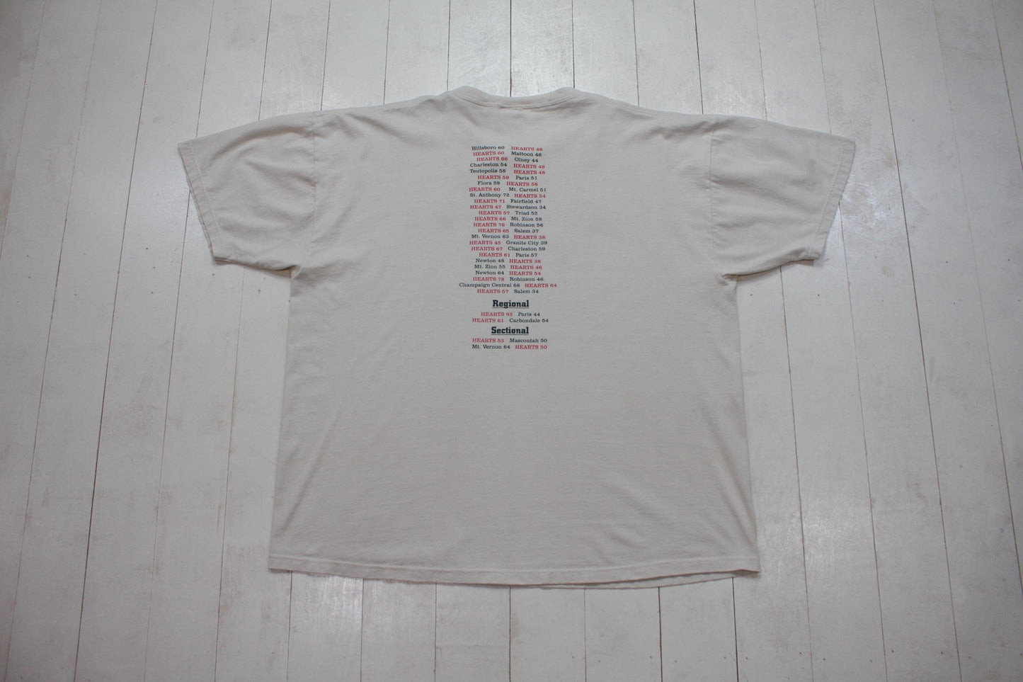 1990s/2000s Y2K Class AA Sectional Finalists Regional Champs Hearts High School Basketball T-Shirt Size XXL