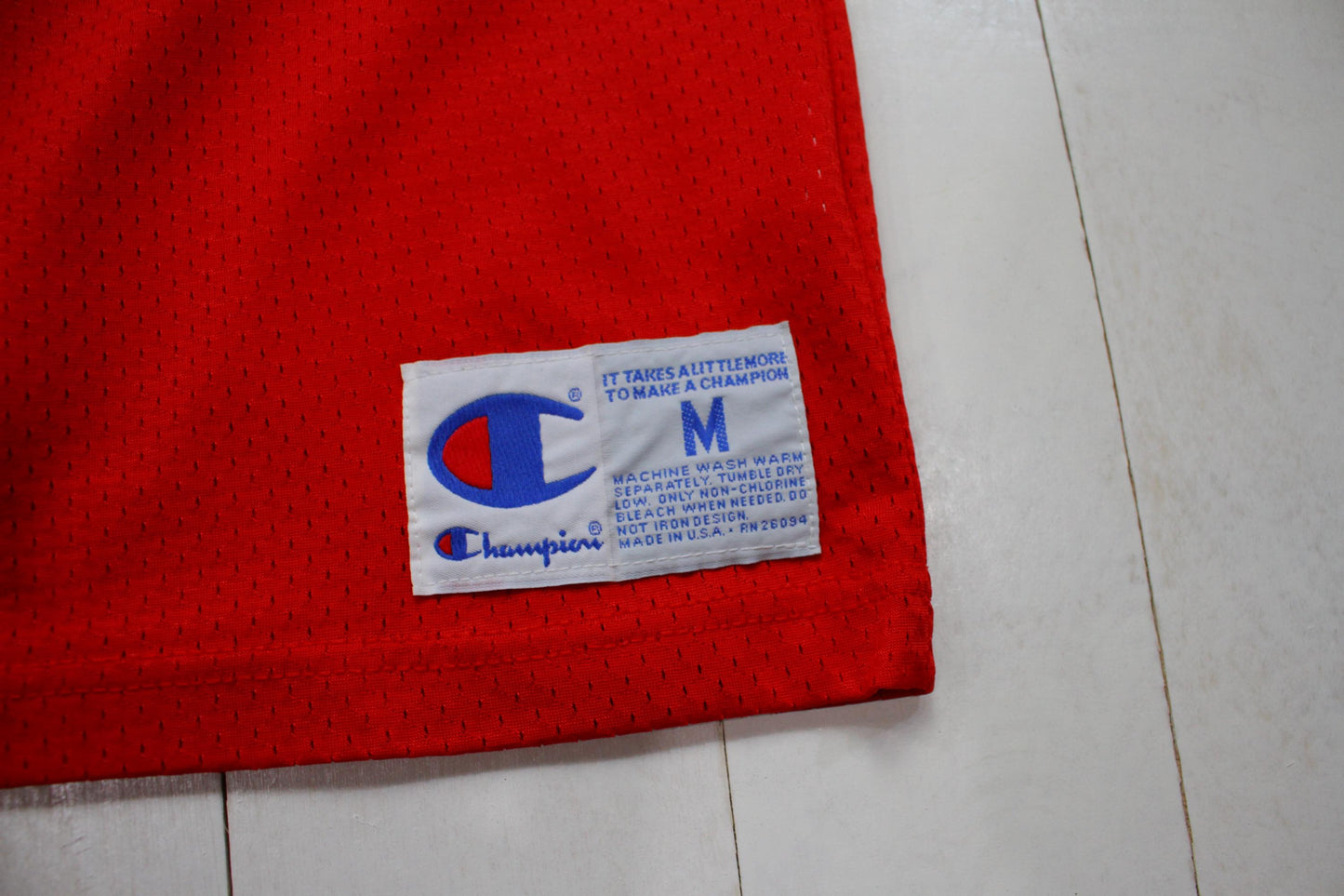 1990s Champion Blank Red 55 Football Jersey Made in USA Size M/L