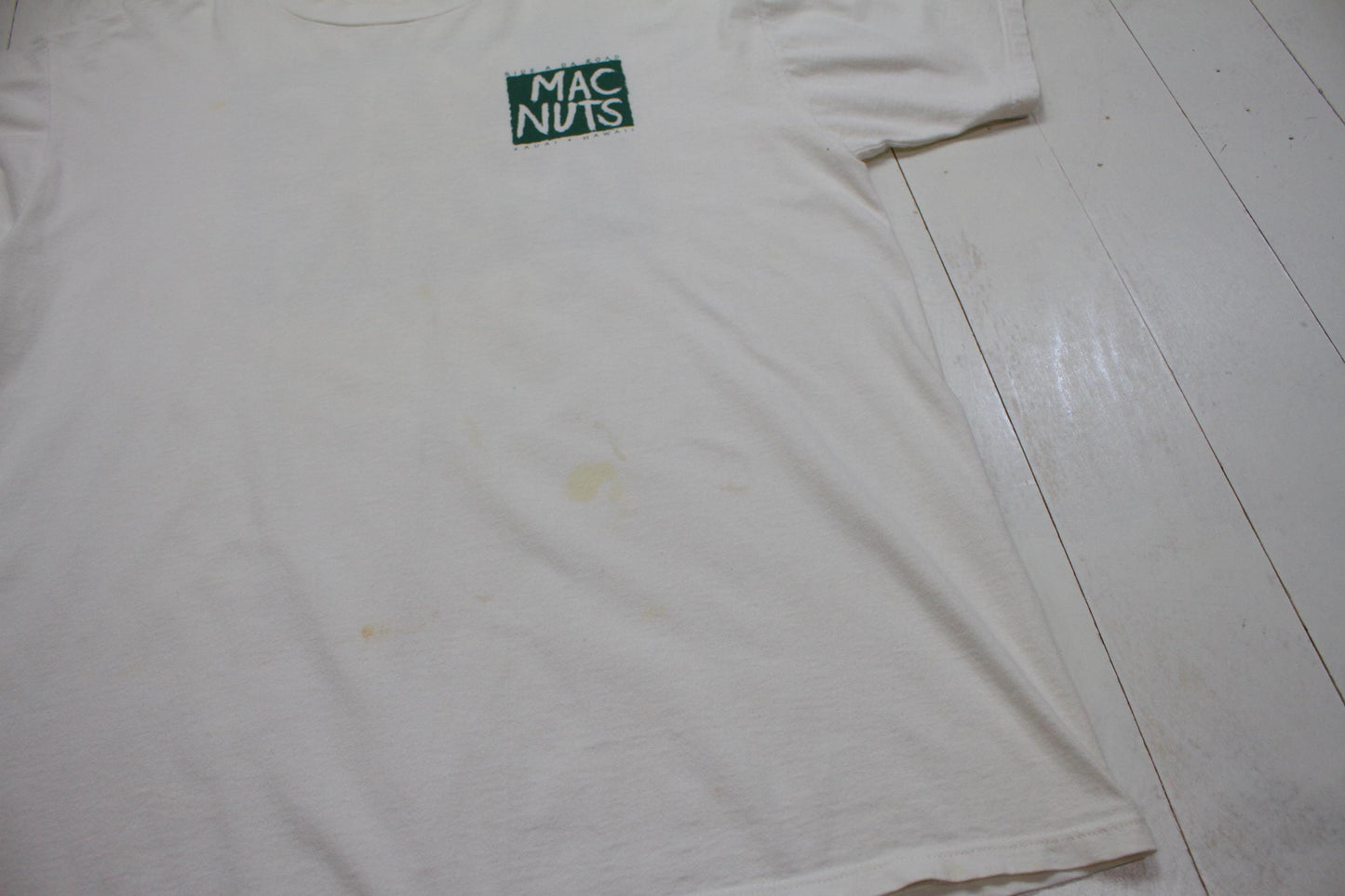 1990s Mac Nuts Side A Da Road Kauai Hawaii T-Shirt Made in USA Size L