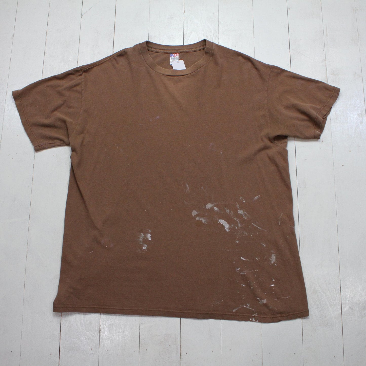 1990s/2000s Jensen Blank Brown Painters T-Shirt Made in USA Size XL