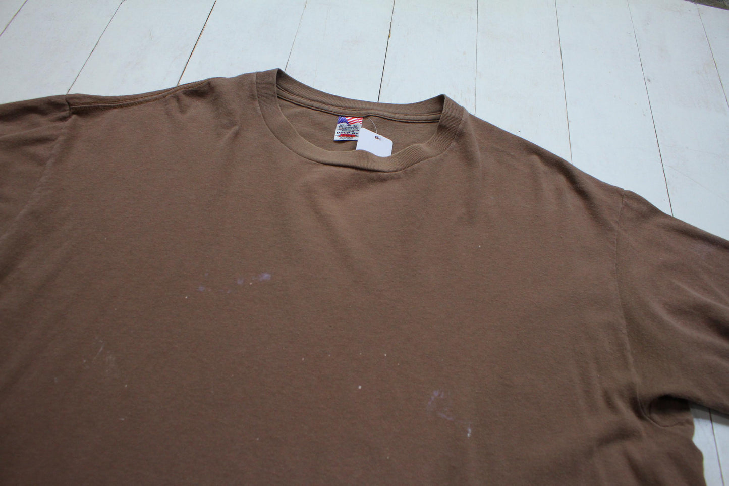 1990s/2000s Jensen Blank Brown Painters T-Shirt Made in USA Size XL