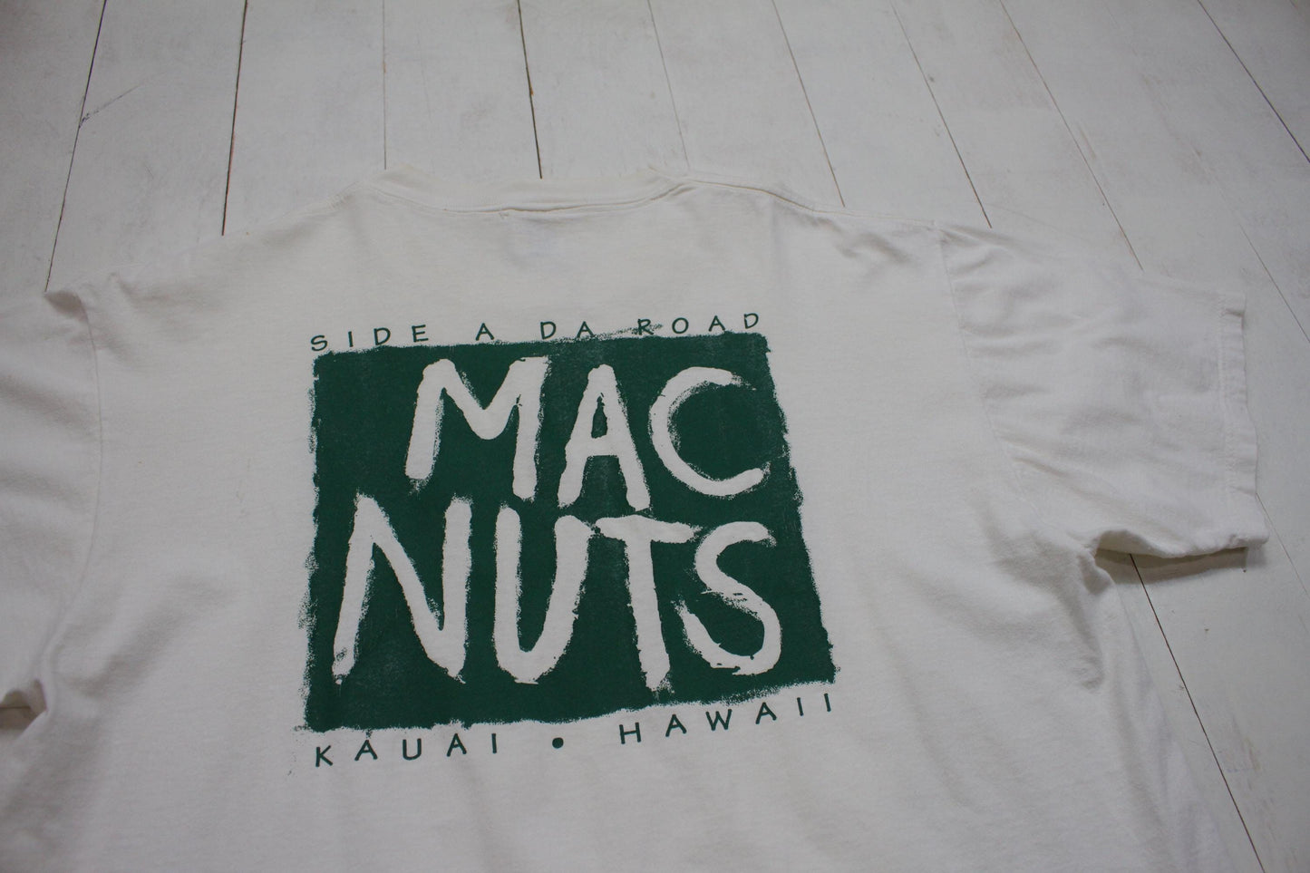1990s Mac Nuts Side A Da Road Kauai Hawaii T-Shirt Made in USA Size L