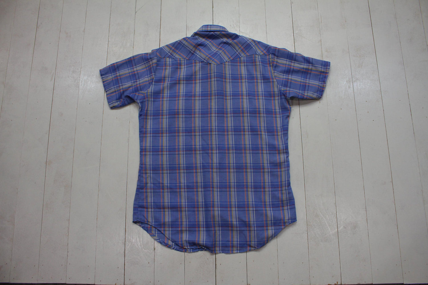 1980s/1990s Roebucks Shortsleeve Pearl Snap Western Shirt Size M