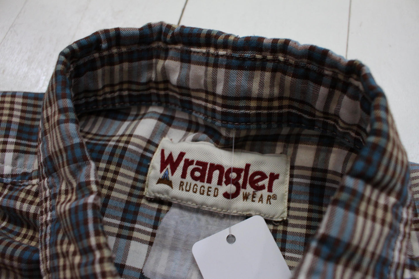2000s Y2K Wrangler Rugged Wear Window Pane Plaid Button Down Shirt Size XXL