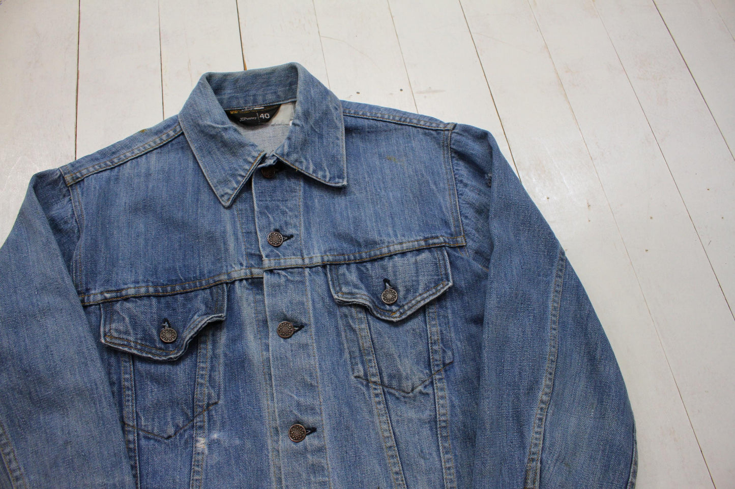 1970s JC Penney Two Pocket Denim Trucker Jacket Size S