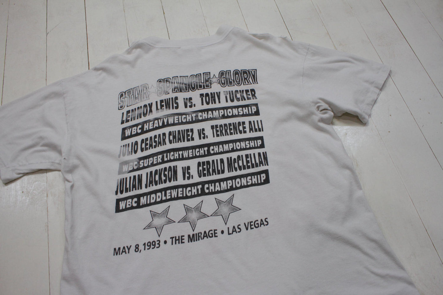 1990s 1993 Julio Cesar Chavez Star Spangle Glory Boxing T-Shirt Size XL