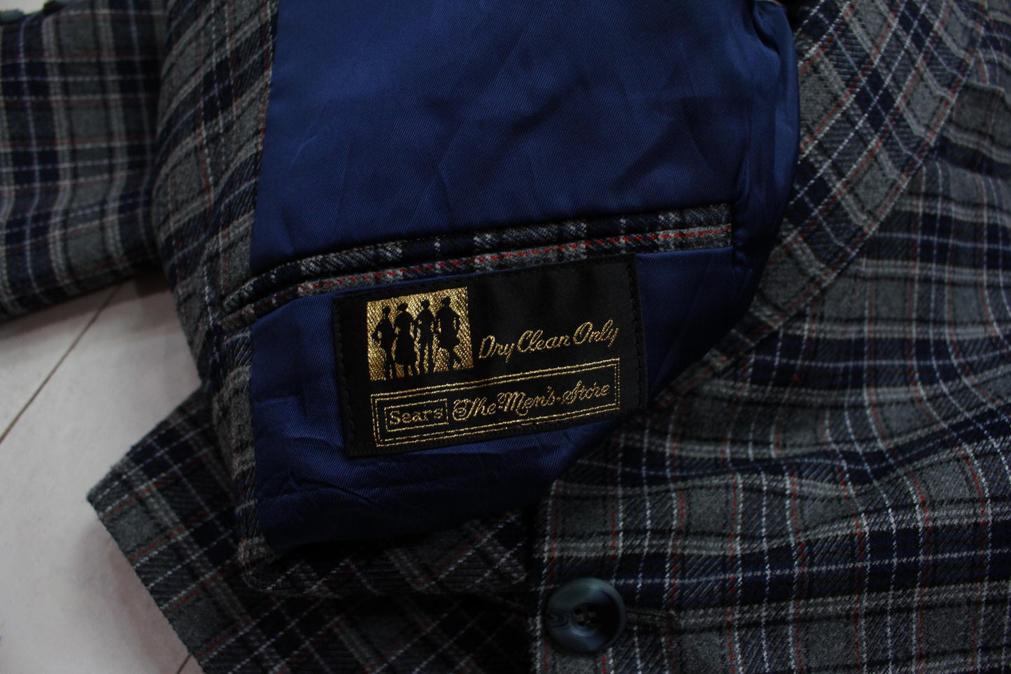 1980s Sears Mens Store Plaid Blazer Jacket Sport Coat Size M