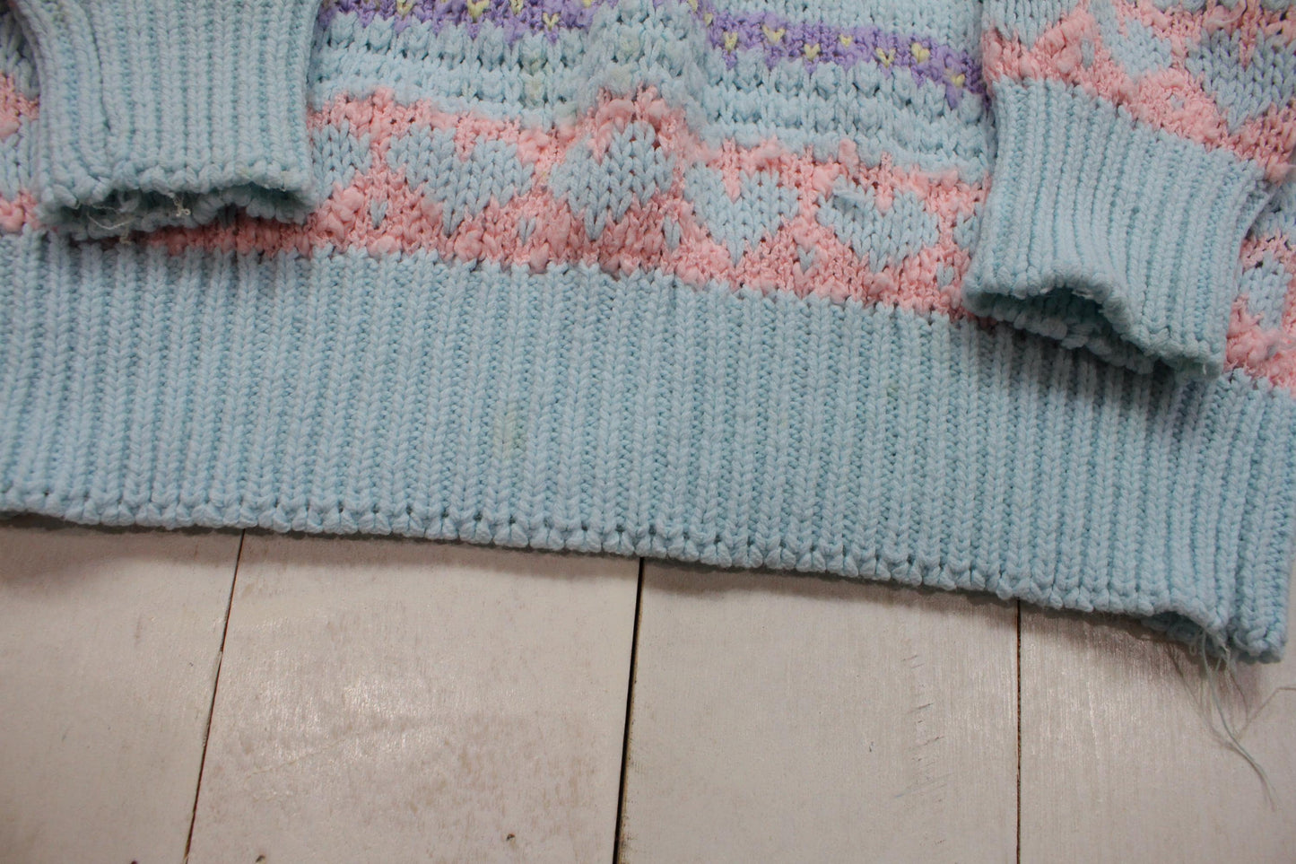 1980s/1990s Western Connection Easter Pastel Striped Acrylic Knit Sweater Size S