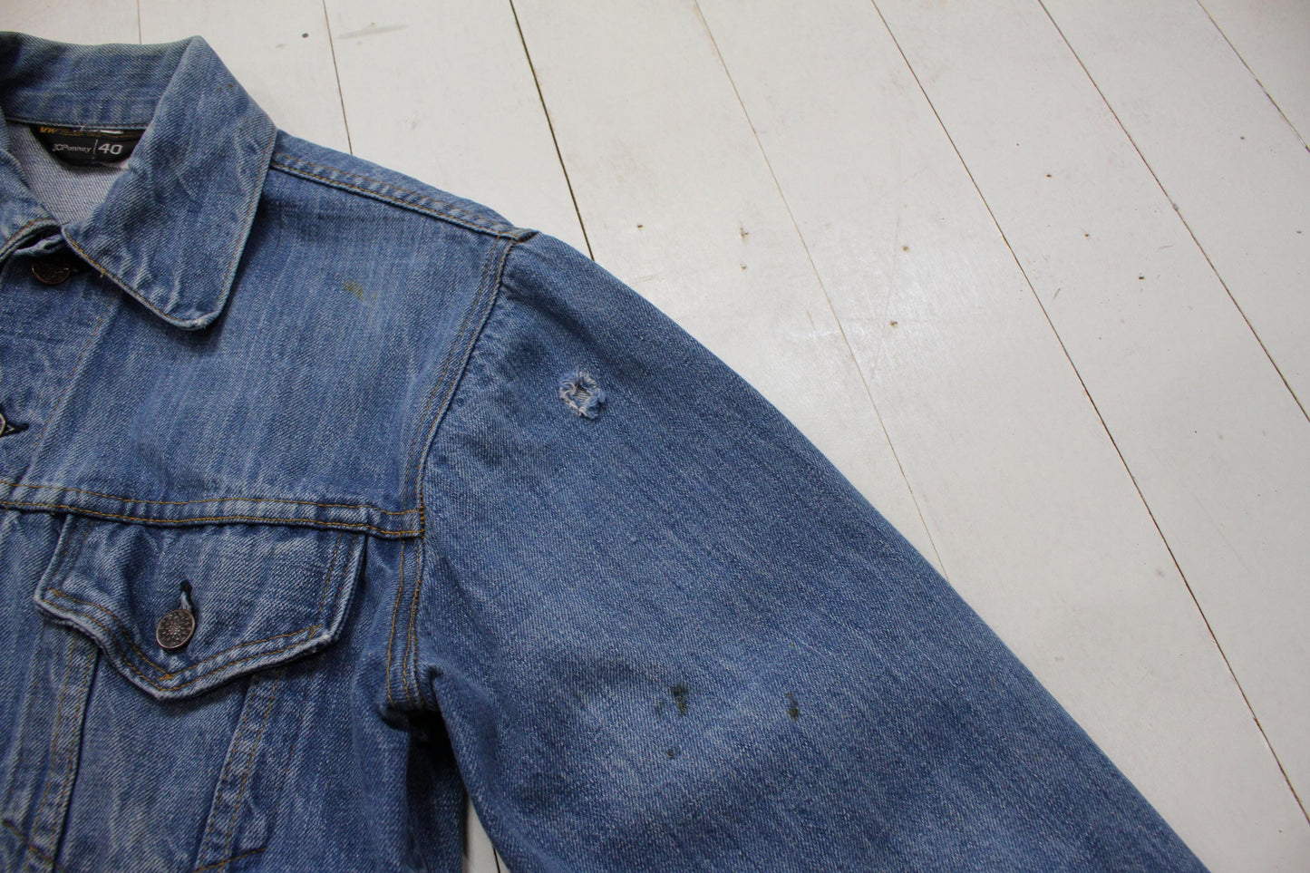 1970s JC Penney Two Pocket Denim Trucker Jacket Size S