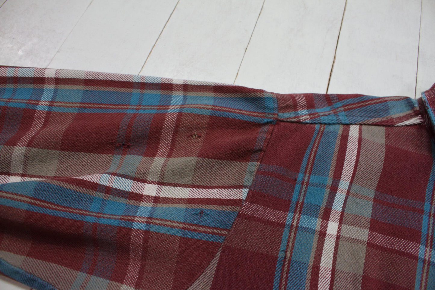 2000s Five Brother Plum Plaid Flannel Shirt Work Shirt Size L
