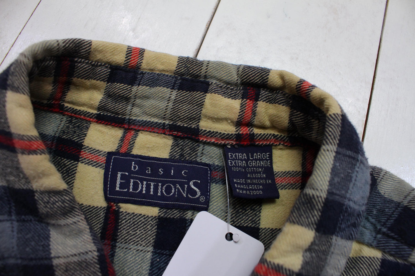 2000s Y2K Basic Editions Blue Plaid Lightweight Button Up Flannel Shirt Size XL