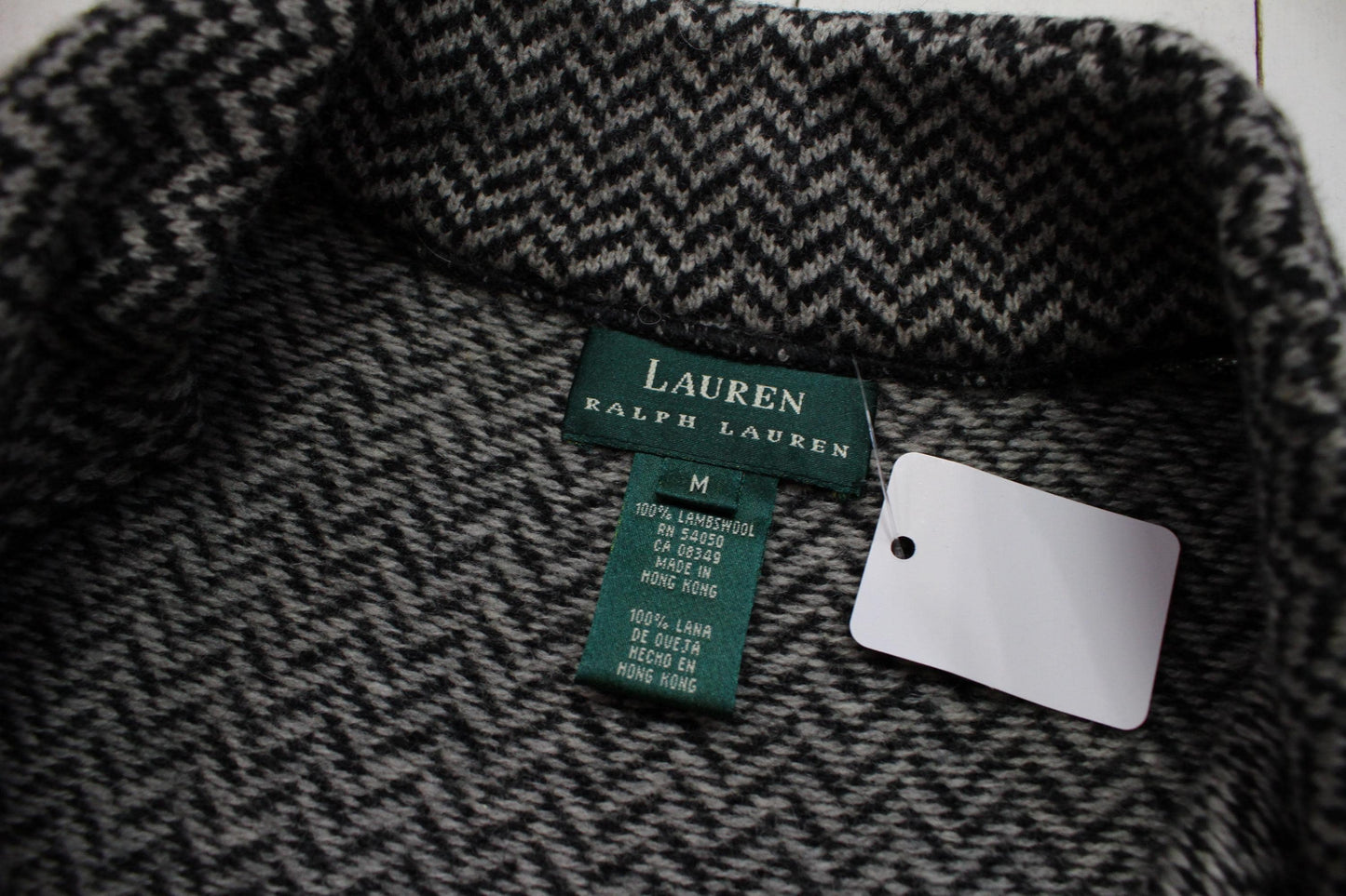 1990s Lauren Ralph Lauren Herringbone Lambswool Jacket Women's Size XL