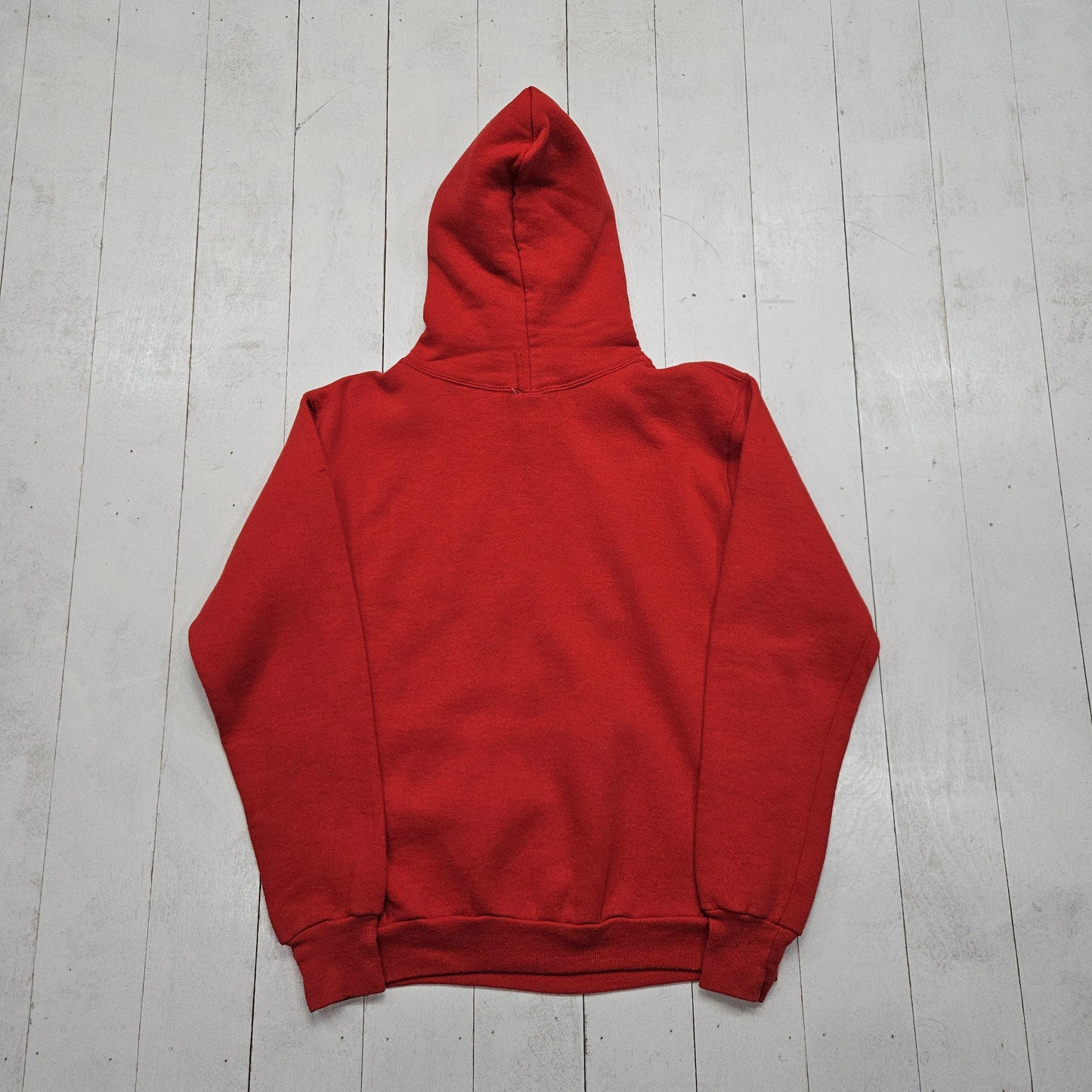 1980s Rusell Athletic Red Delta Sigma Theta DST Sorority Greek Life Stitched Lettering Hoodie Sweatshirt Made in USA Size S/M