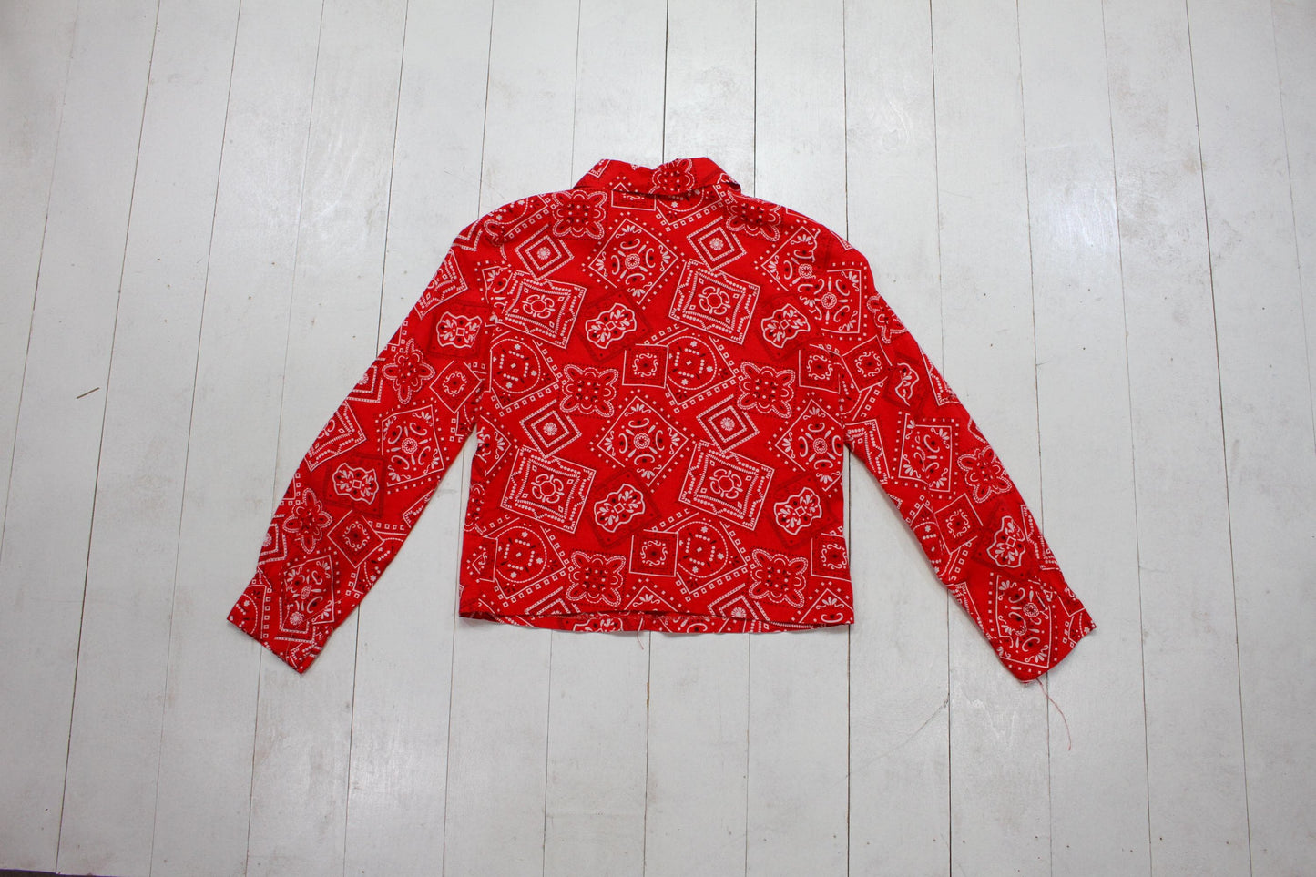 1970s/1980s Western Cowboy Bandana Button Up Shirt Kids Size L