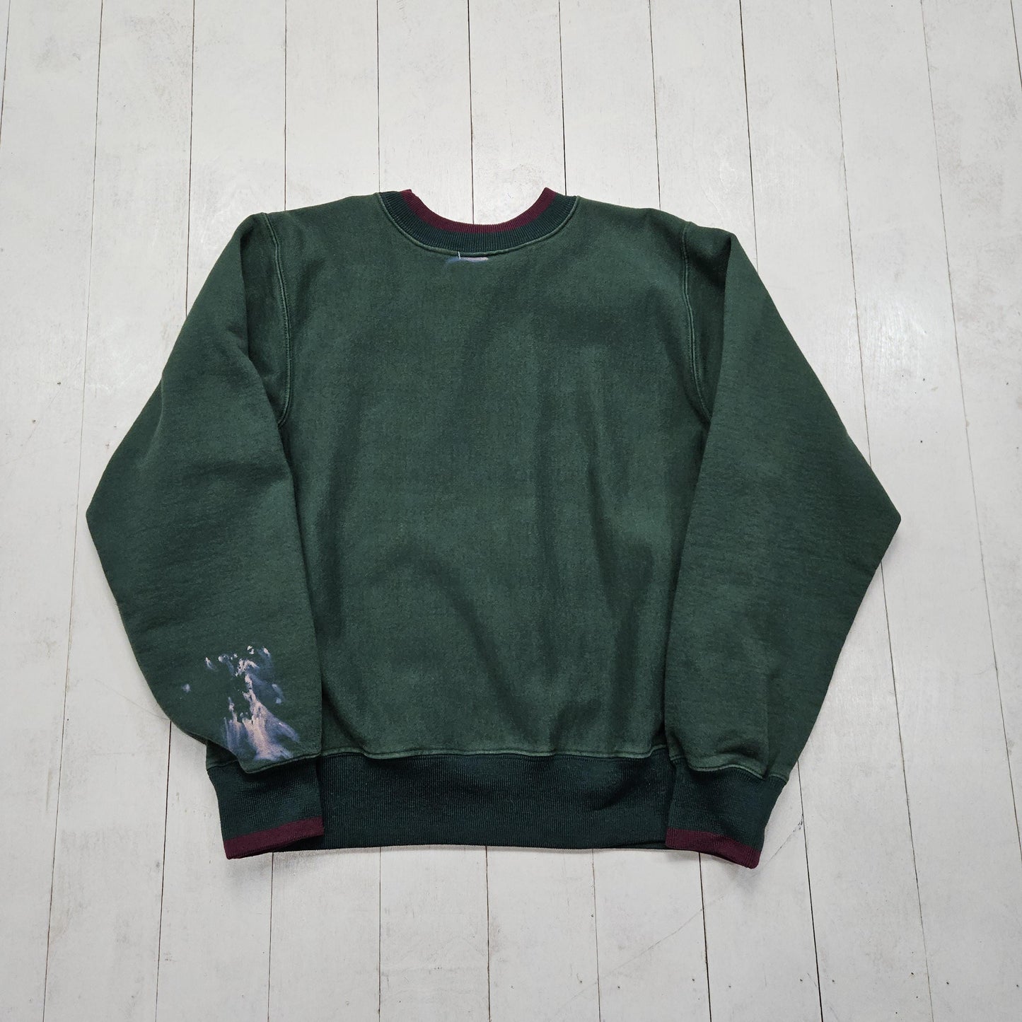 1990s Mt Spokane Knitting Mills Green Simpson College University Reverse Weave Style Sweatshirt Made in USA Size L