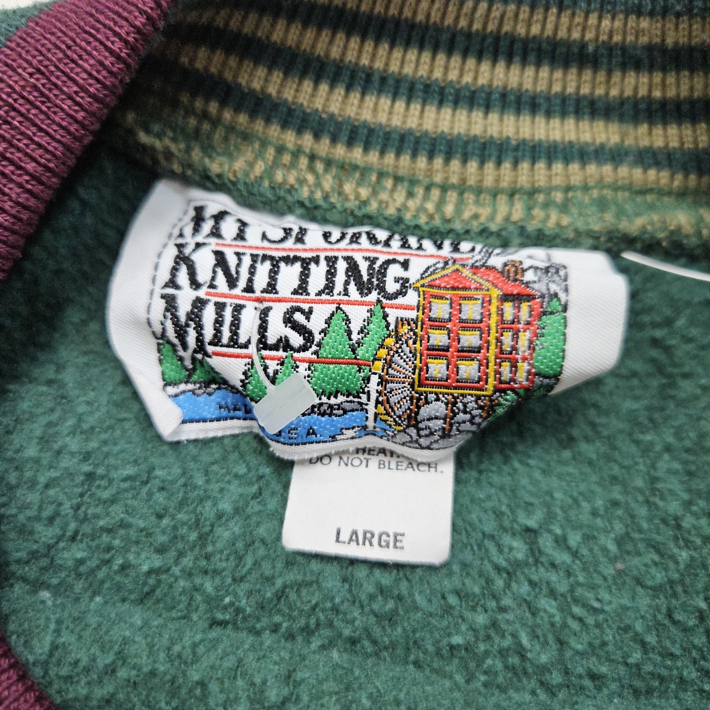 1990s Mt Spokane Knitting Mills Green Simpson College University Reverse Weave Style Sweatshirt Made in USA Size L