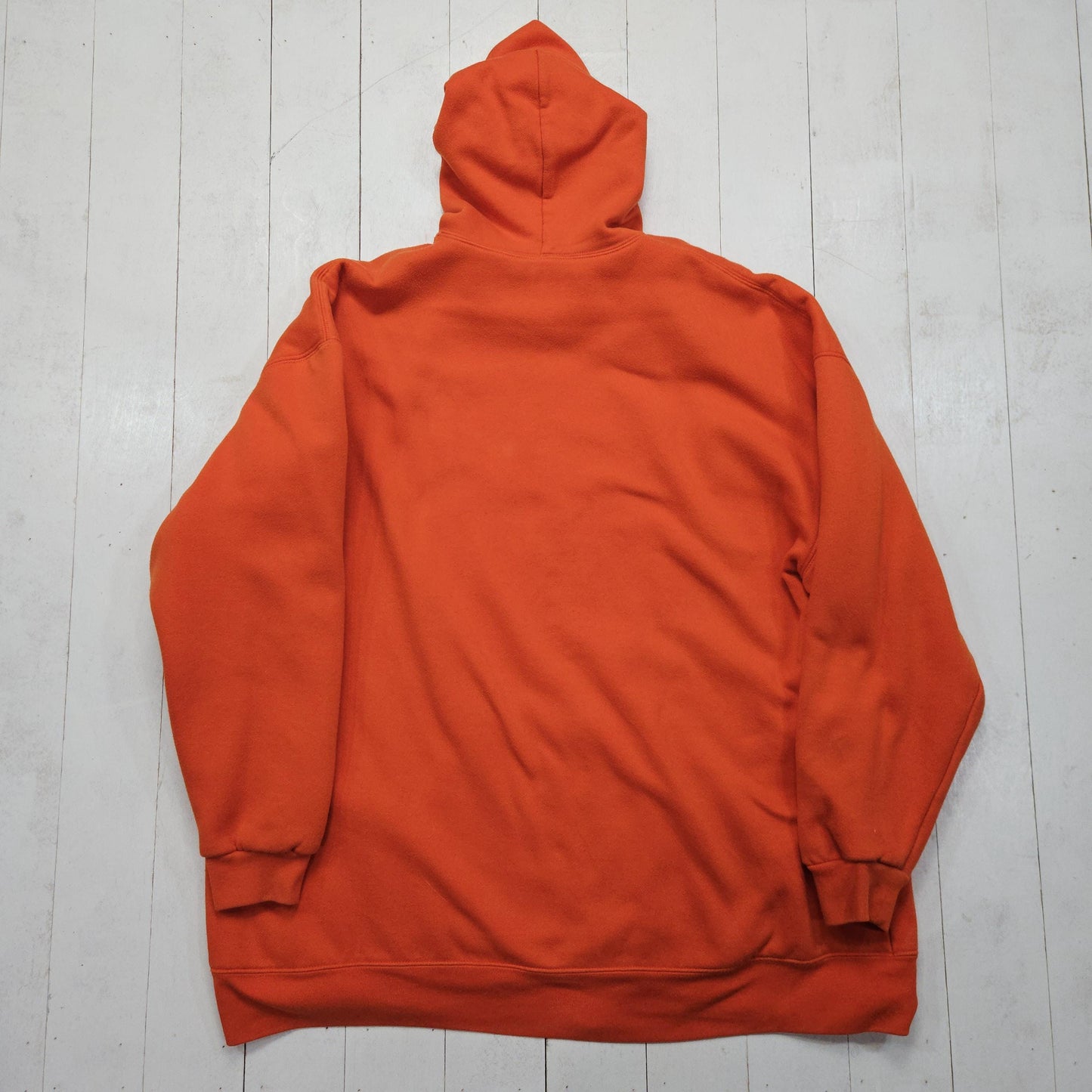1990s/2000s Y2K Lion Apparel Double Face Orange Workwear Hoodie Size XXL/3XL+