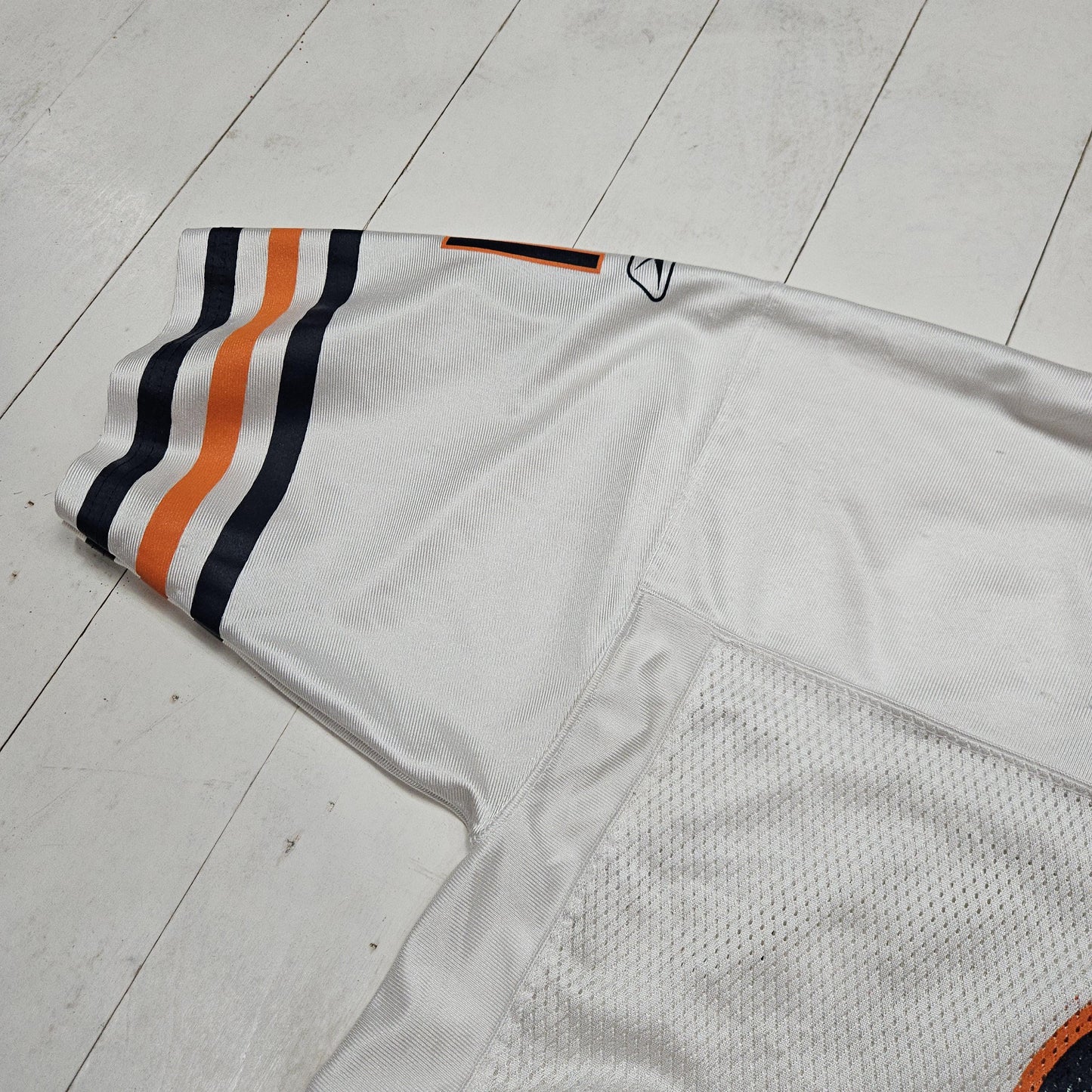 2000s Reebok Chicago Bears Tommie Harris 91 White Away Authentic NFL Football Jersey Size L/XL