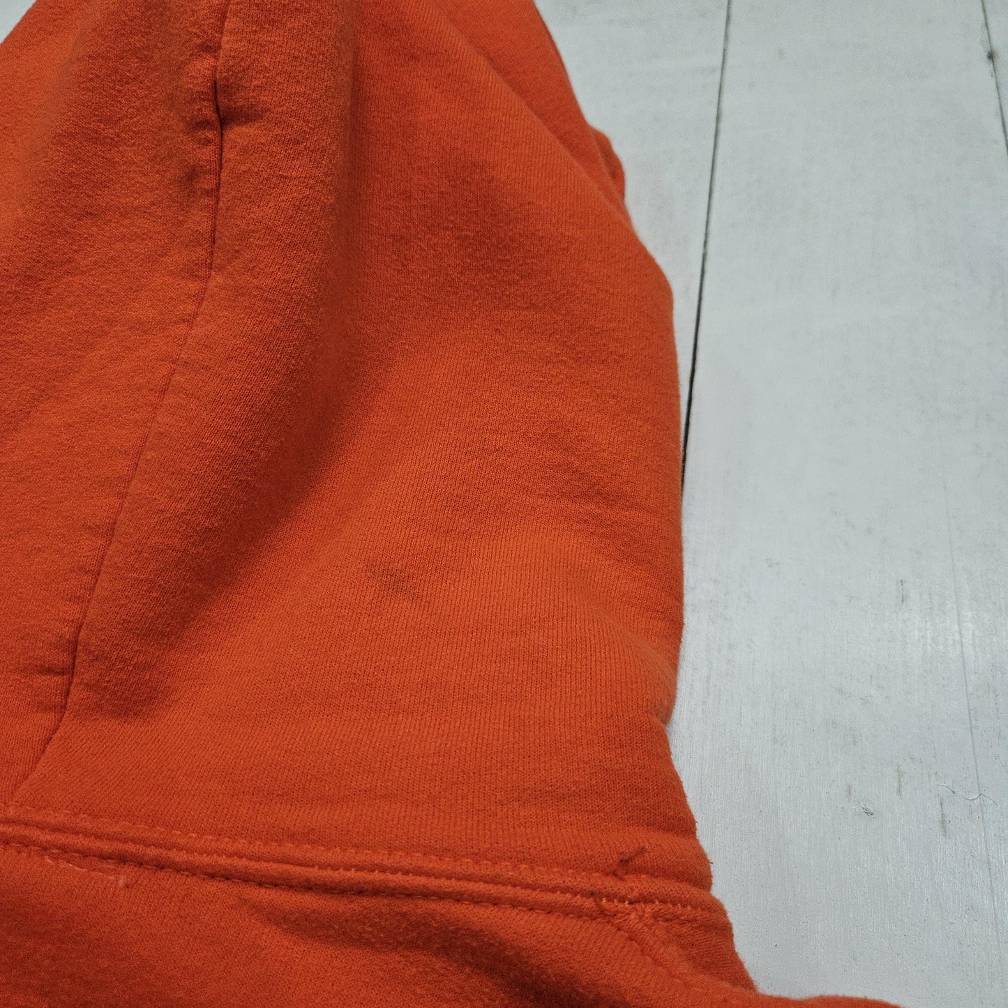 1990s/2000s Y2K University of Findlay Oilers Orange NCAA Hoodie Sweatshirt Size XL